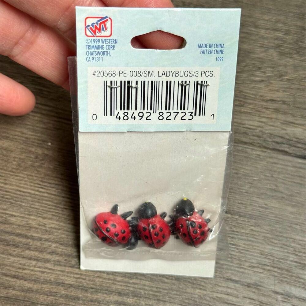 NEW Vintage 90s Ladybug Novelty Dollhouse Decor - 3 Pieces Garden decoration